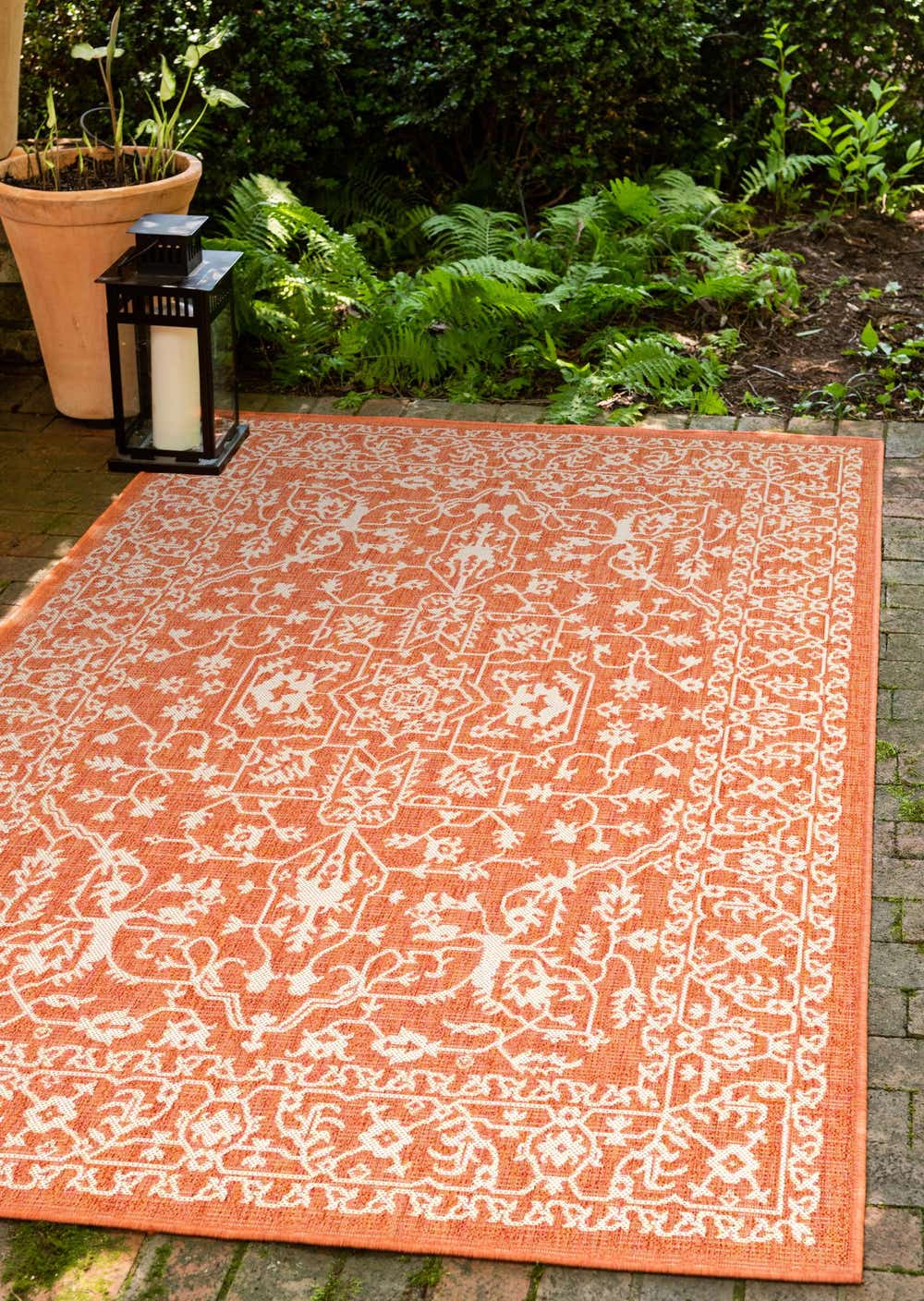 Terracotta 6' x 9' Outdoor Botanical Rug