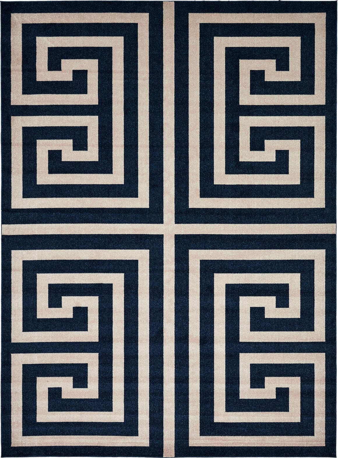Navy Blue 10' x 13' Greek Key Rug eSaleRugs