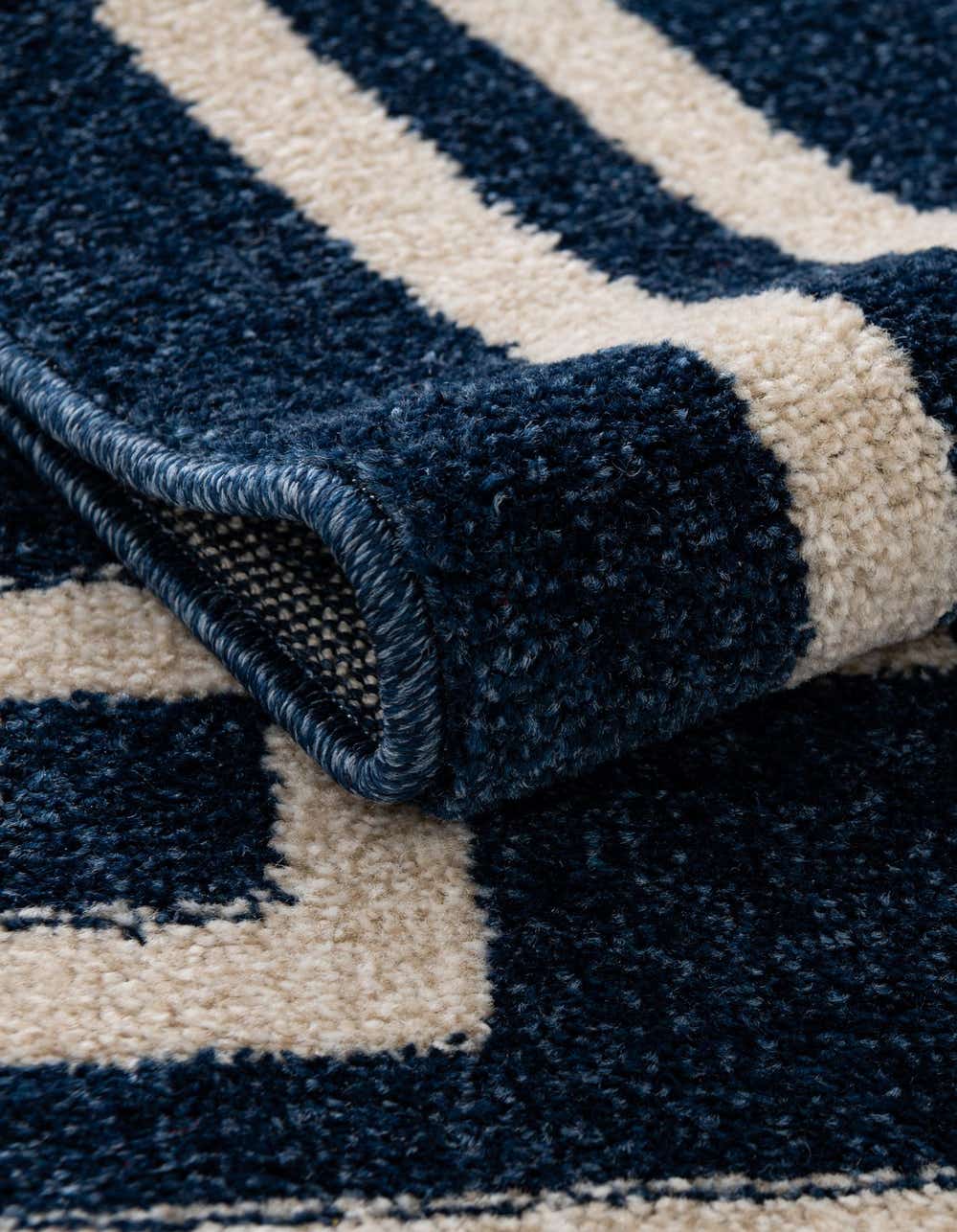 Dark Blue 2' 7 x 10' Greek Key Runner Rug | eSaleRugs