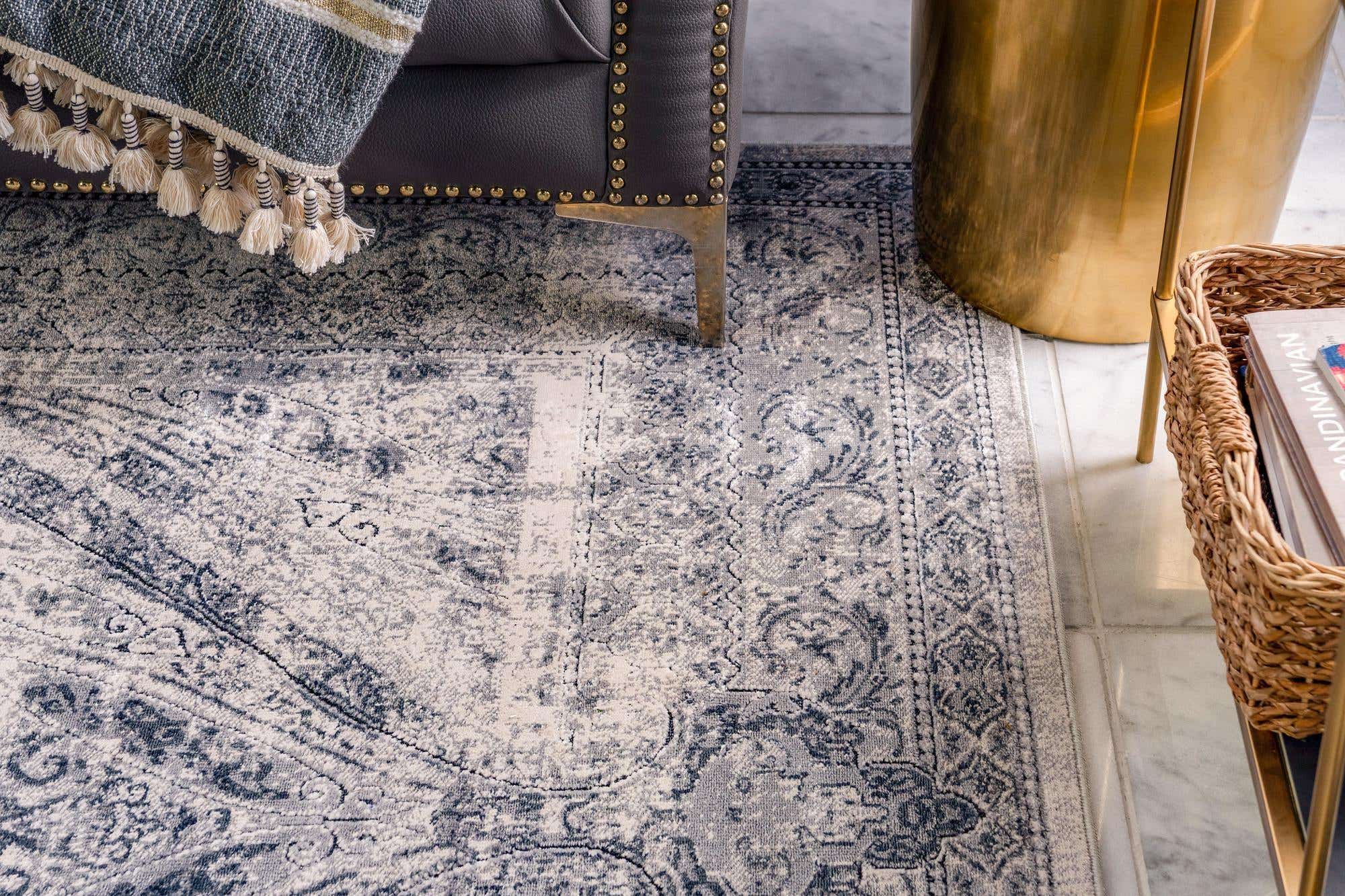 Dark Blue 8' x 10' Villa Rug | eSaleRugs