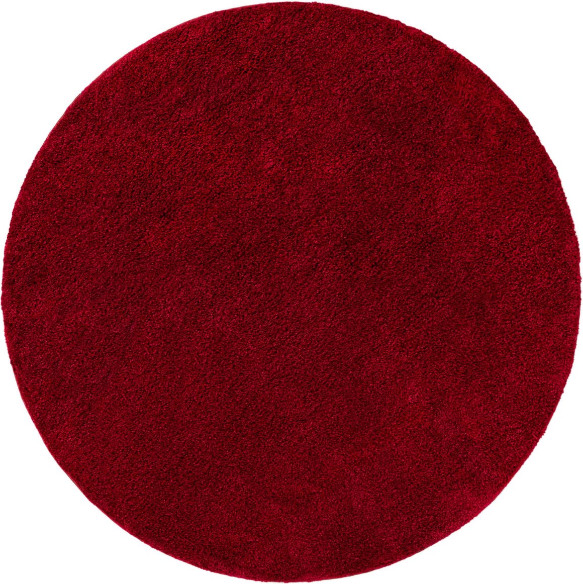 Red 6' x 6' Basic Frieze Round Rug