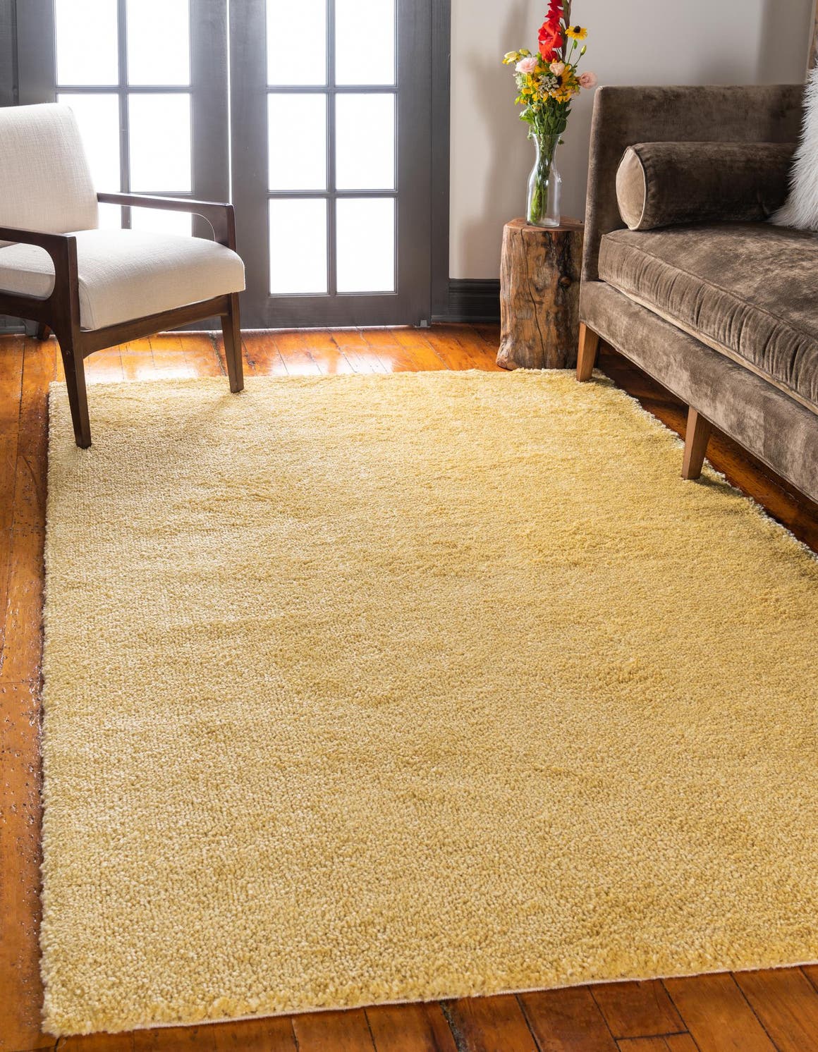 Yellow 8' x 10' Basic Frieze Rug