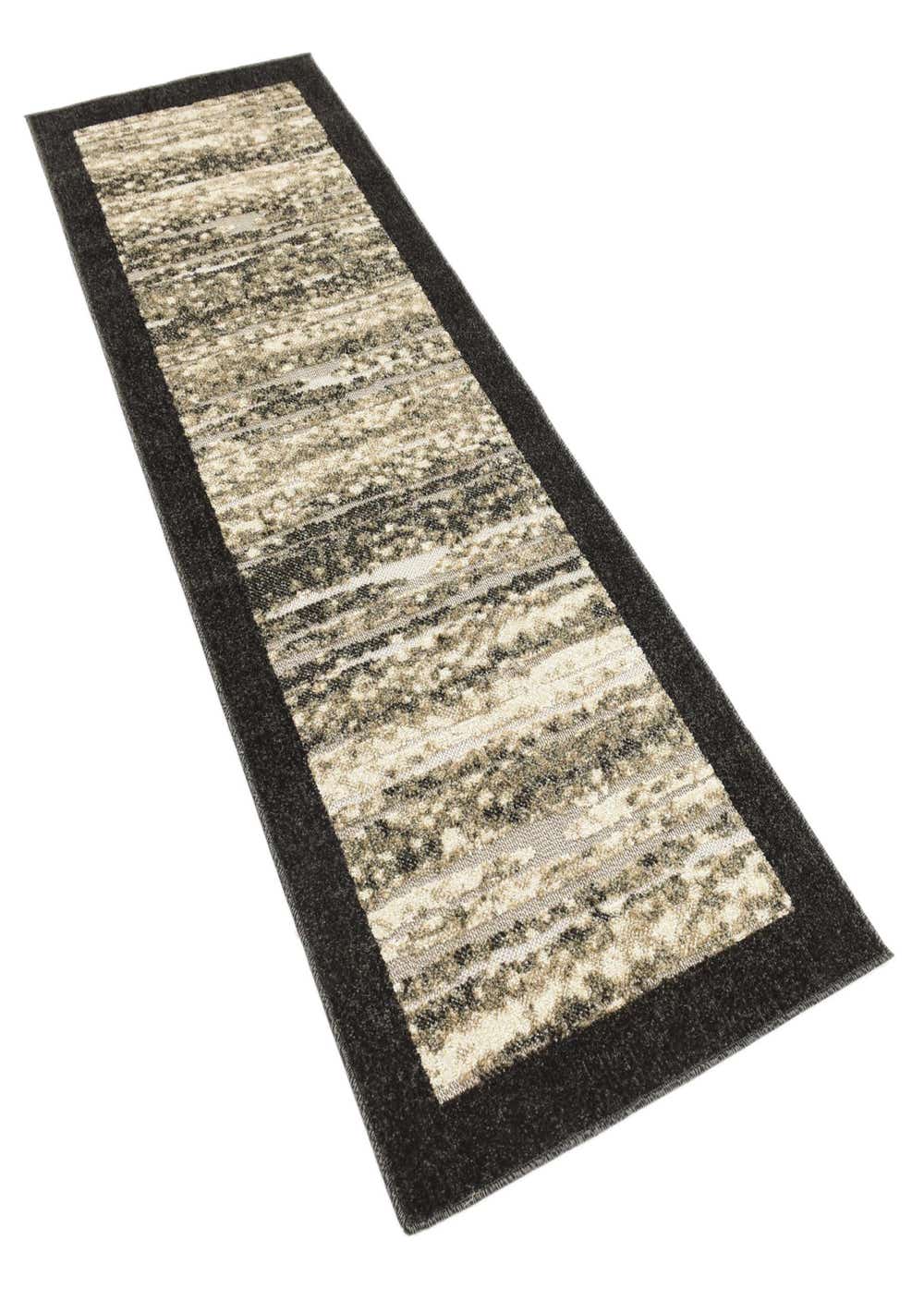 Beige 2' x 6' Outdoor Border Runner Rug