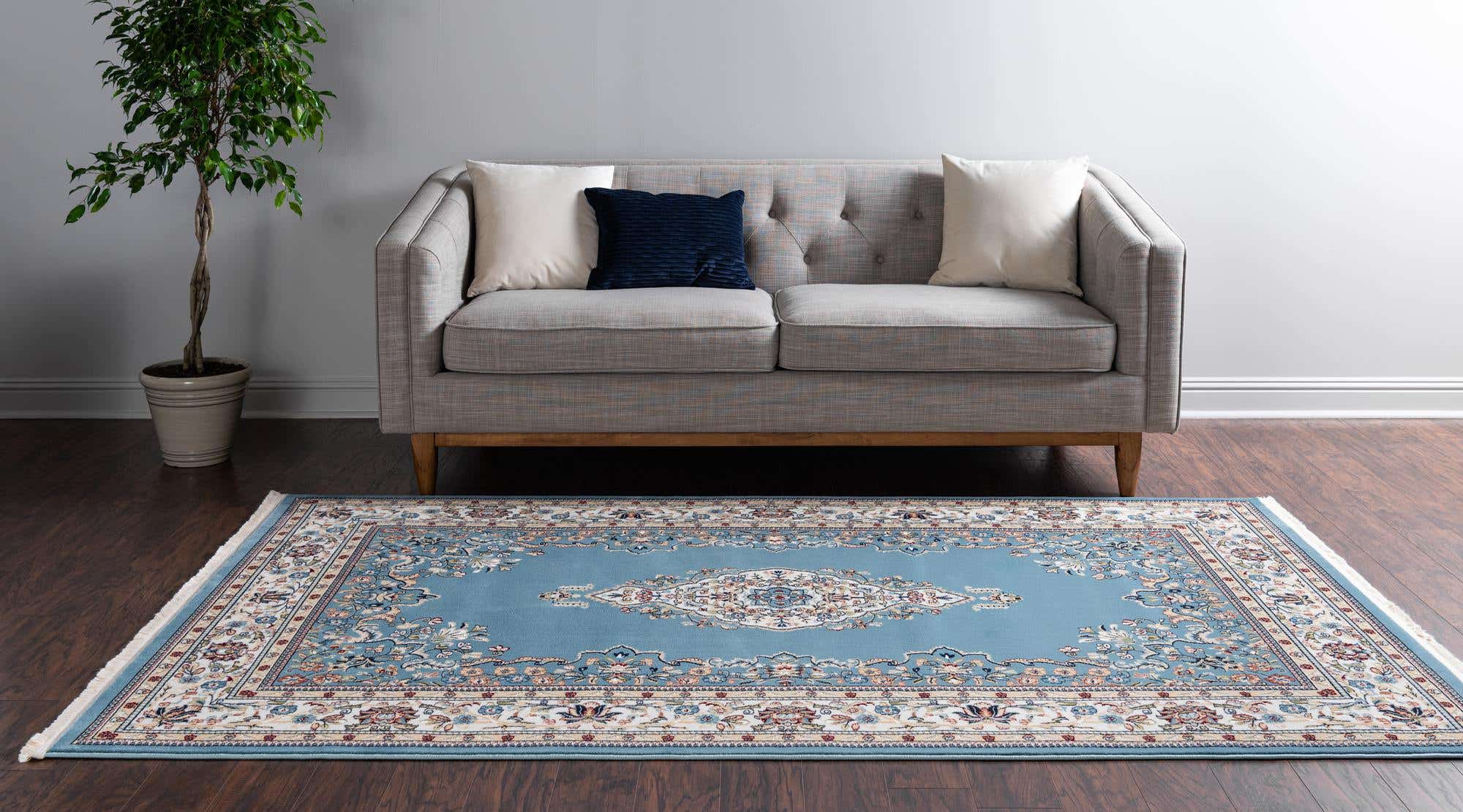Blue 5' x 8' Nain Design Rug | eSaleRugs