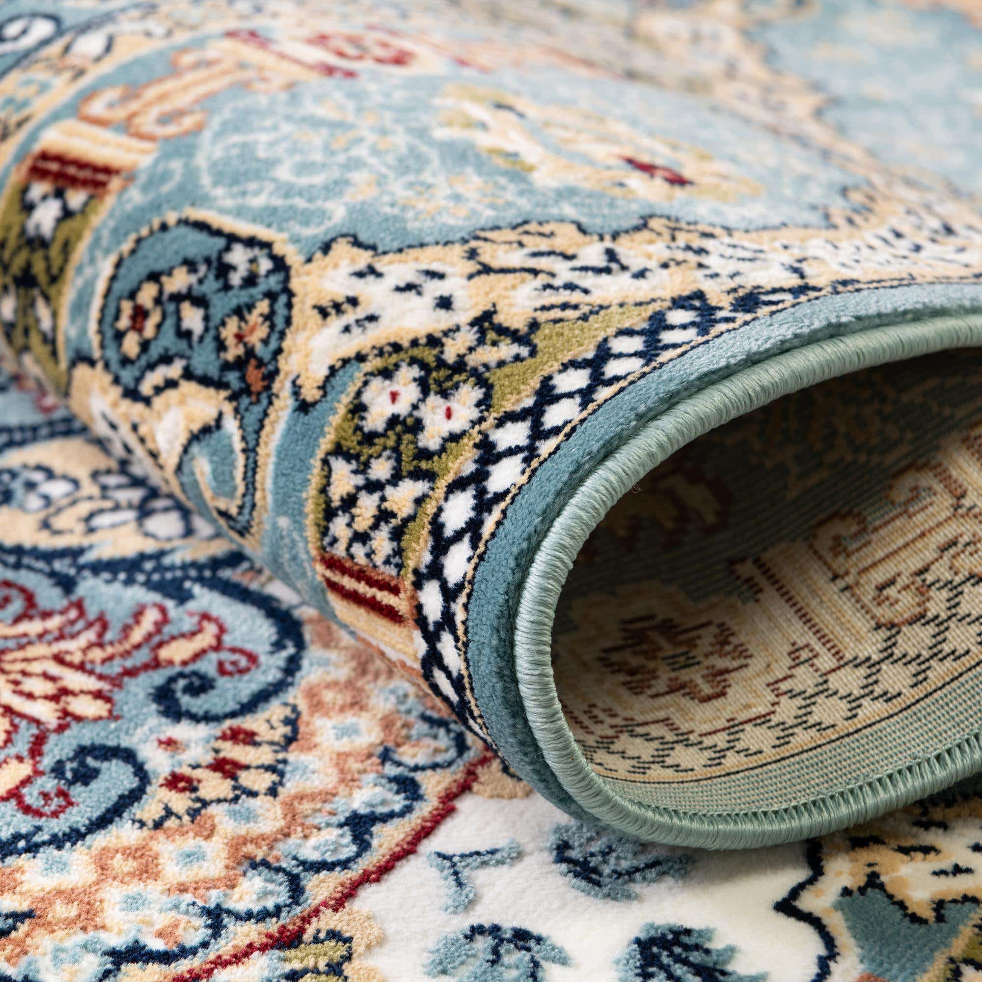 Blue 10' x 10' Rabia Round Rug