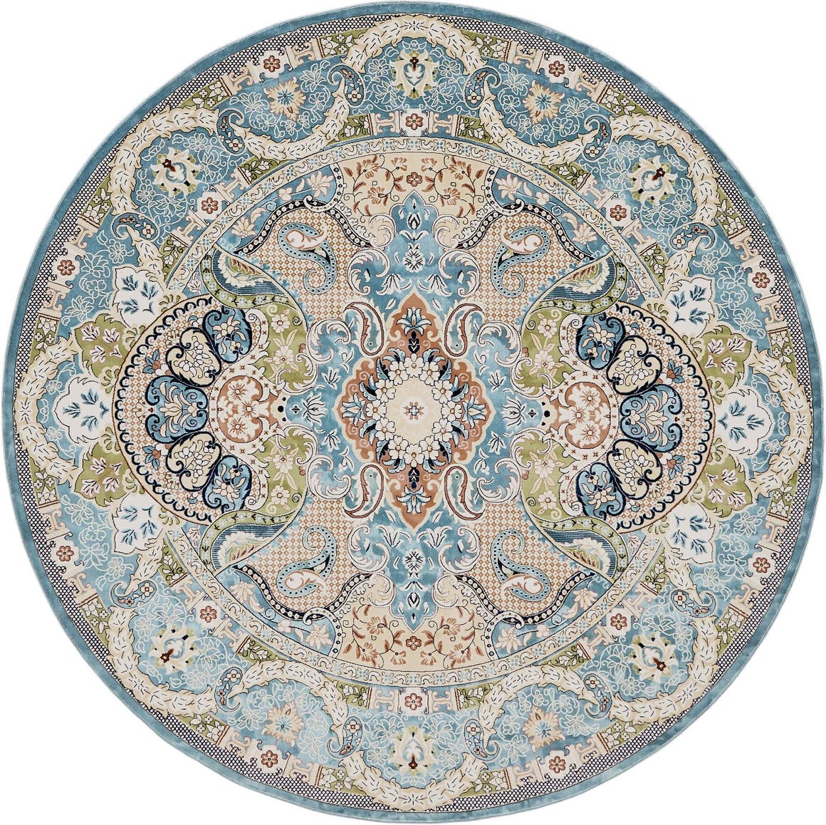 Blue 10' x 10' Rabia Round Rug