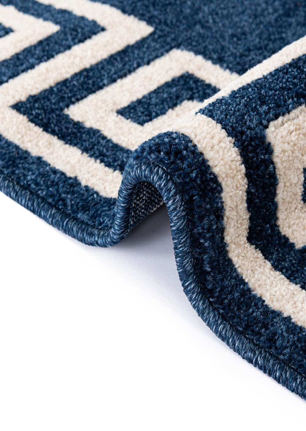 Navy Blue 2' 7 x 10' Greek Key Runner Rug eSaleRugs