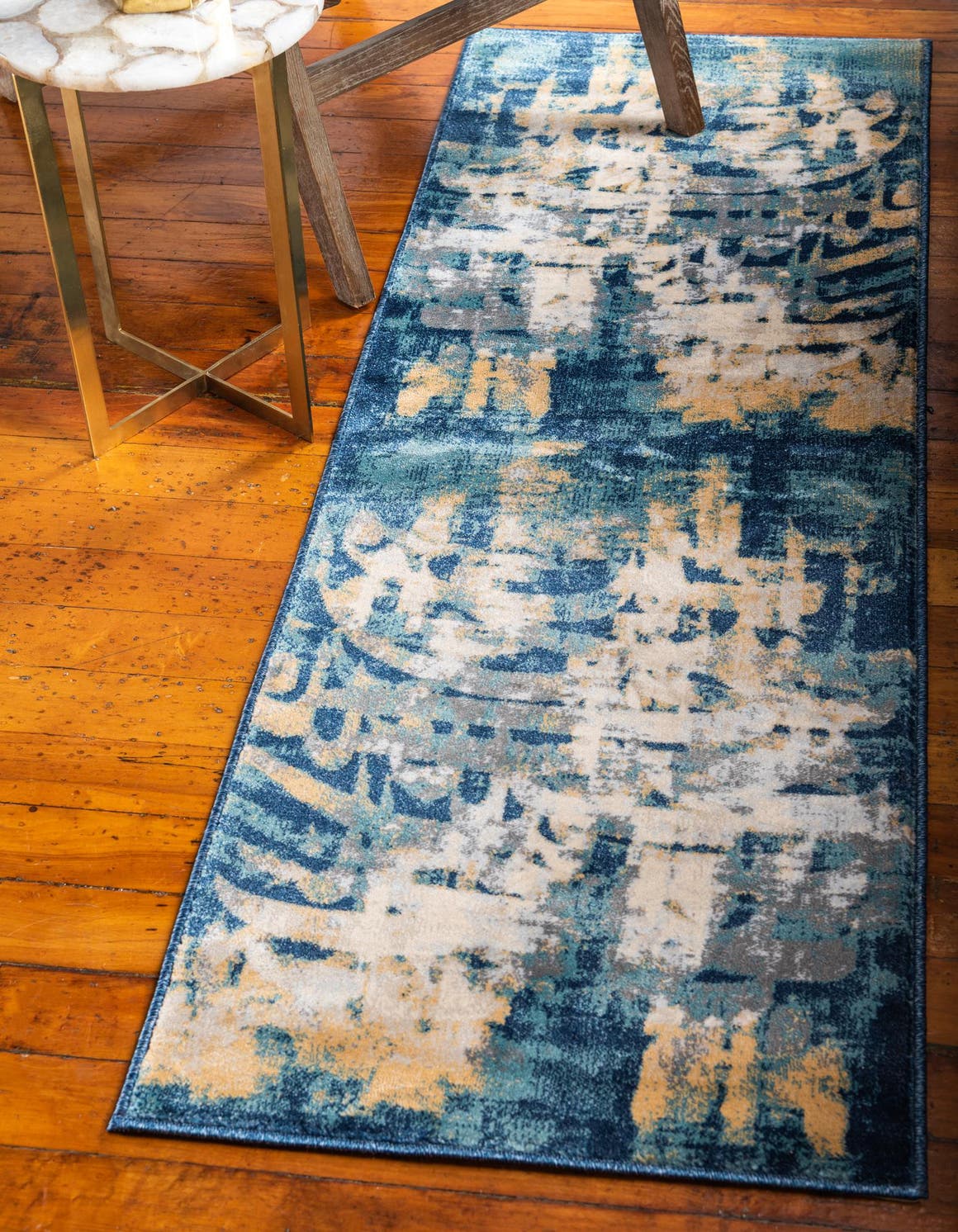Navy Blue 2' x 6' Gossamer Runner Rug