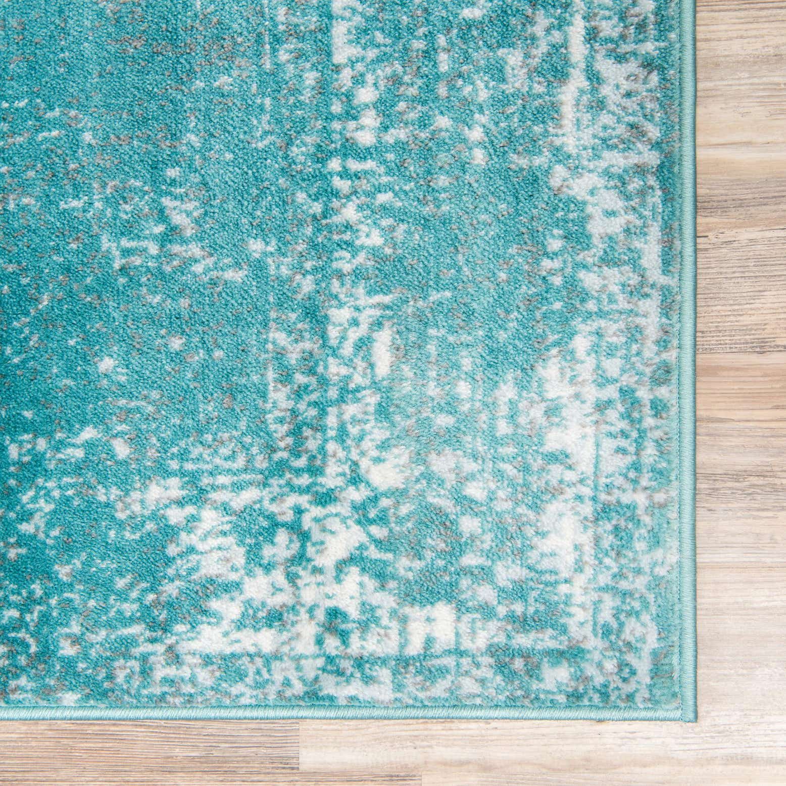 Turquoise 2' x 13' Monaco Runner Rug eSaleRugs