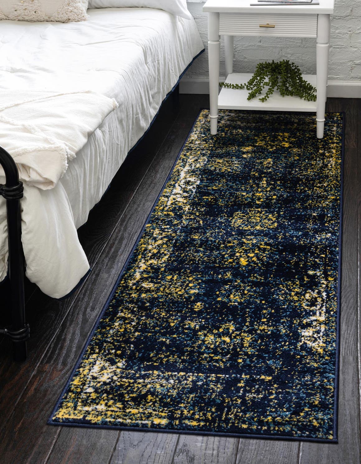 Navy Blue 2' x 13' Monaco Runner Rug eSaleRugs