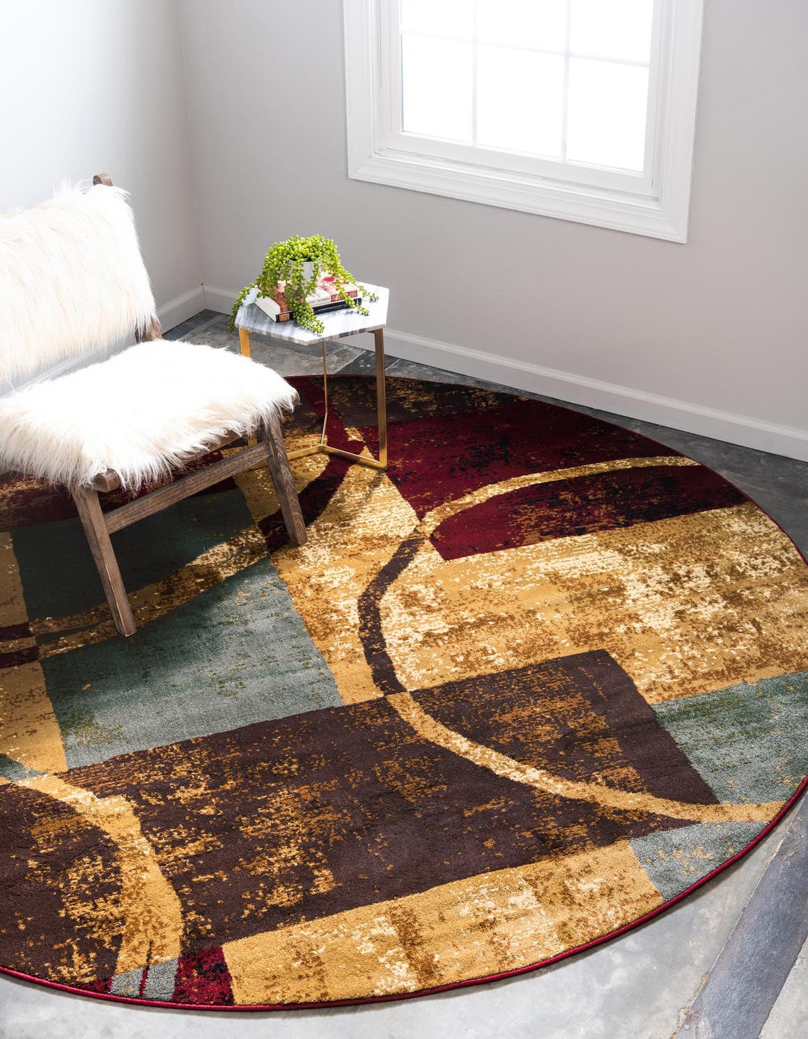 Multicolor 6' x 6' Coffee Shop Round Rug Rugs.ca