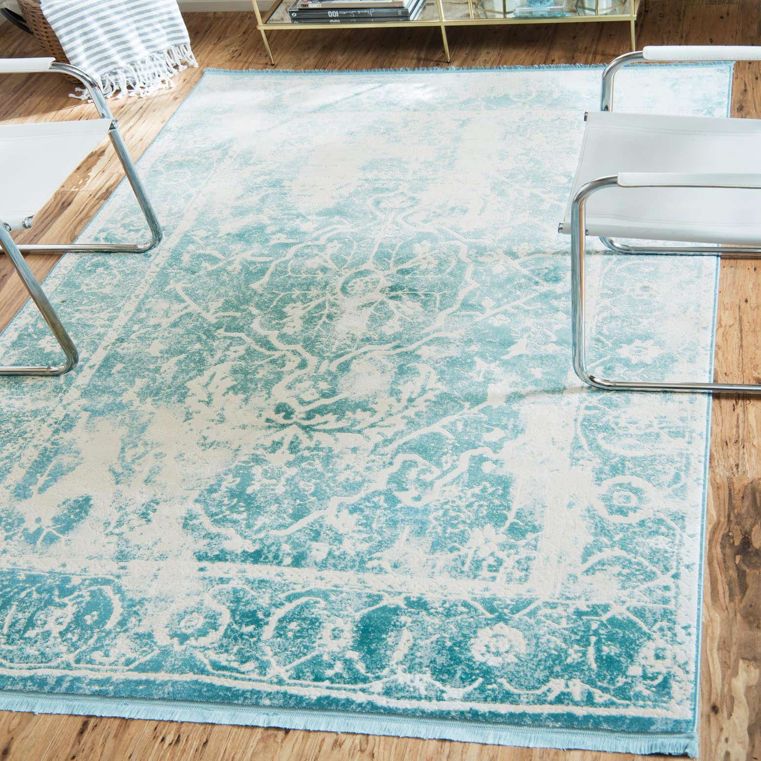 Blue 4' x 6' New Vintage Rug eSaleRugs