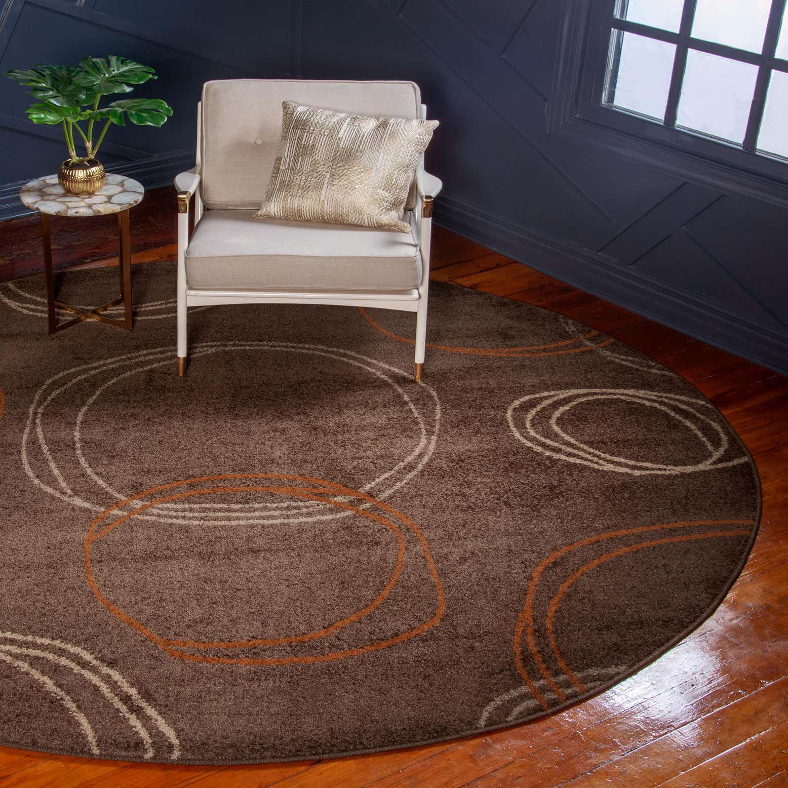 Brown 8' x 8' Harvest Round Rug Rugs.ca