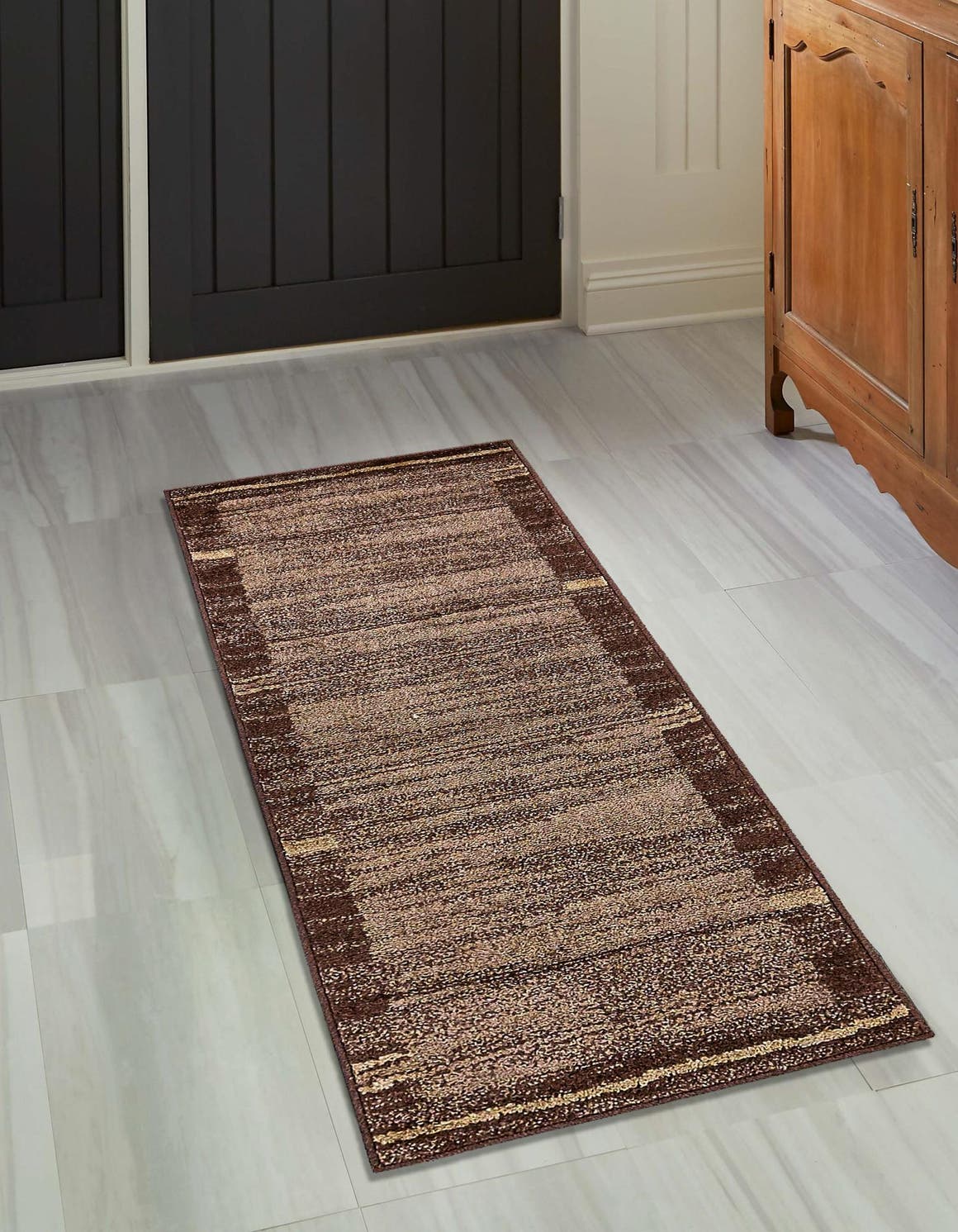 Brown 2' x 6' Equinox Runner Rug