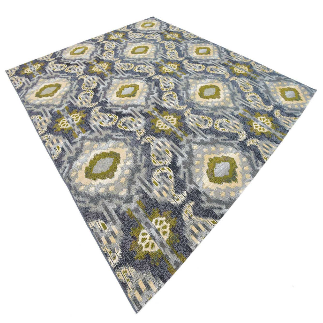 Blue 10' x 12' Outdoor Modern Rug