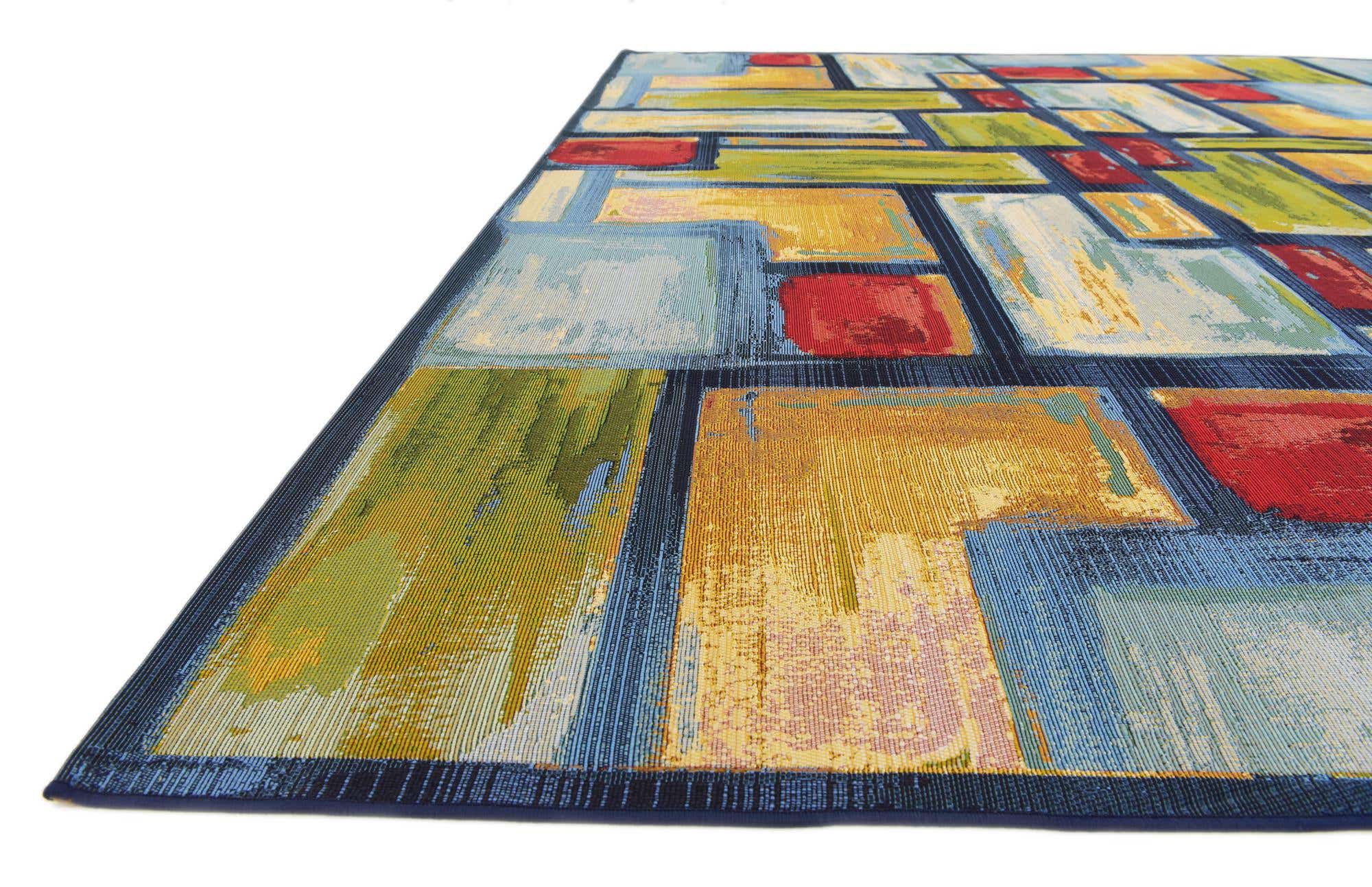 Multicolor 10' x 12' Outdoor Modern Rug | Rugs.com
