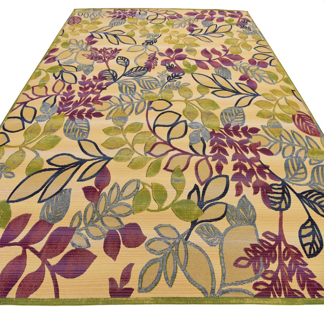 Cream 10' x 12' Outdoor Botanical Rug Rugs.ca