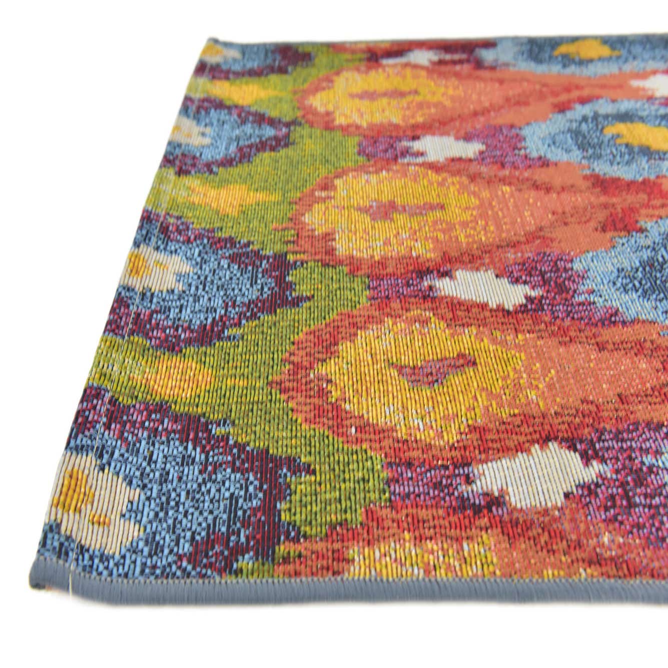 Multicolor 2' x 6' Outdoor Modern Runner Rug