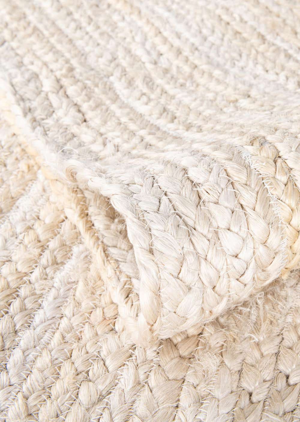 White 8' x 10' Hand Braided Jute Rug eSaleRugs