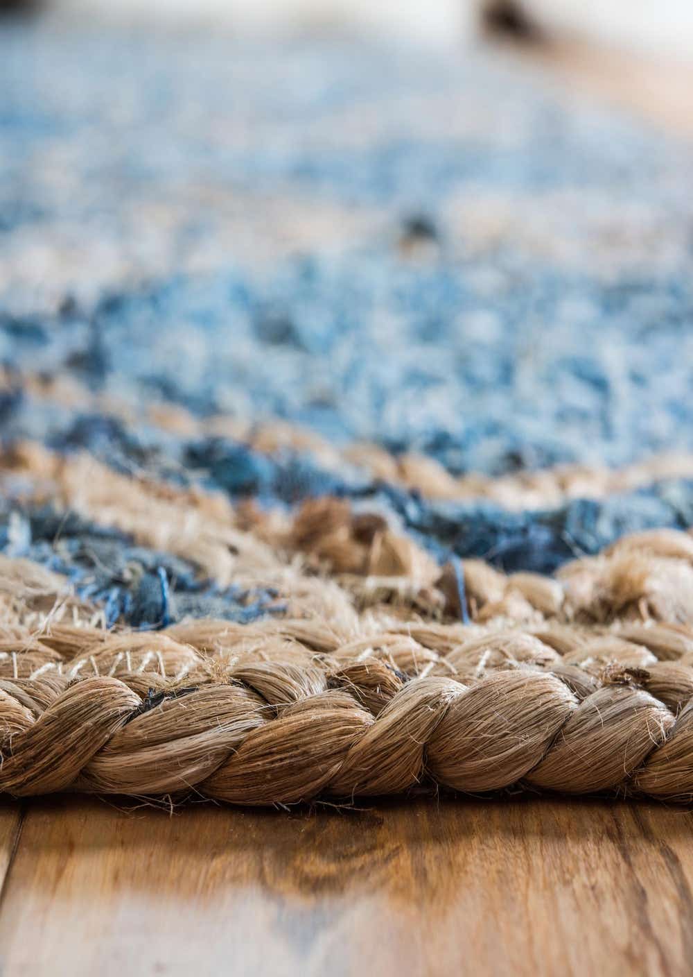 Blue 8' x 10' Braided Jute Rug eSaleRugs