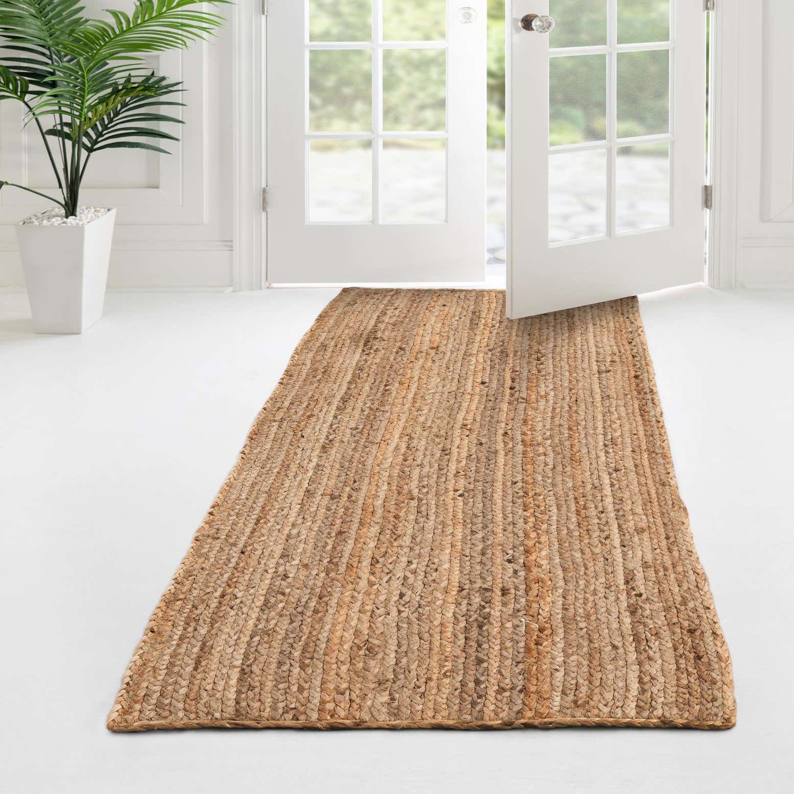 Natural 2' 6 x 6' 1 Hand Braided Jute Runner Rug eSaleRugs