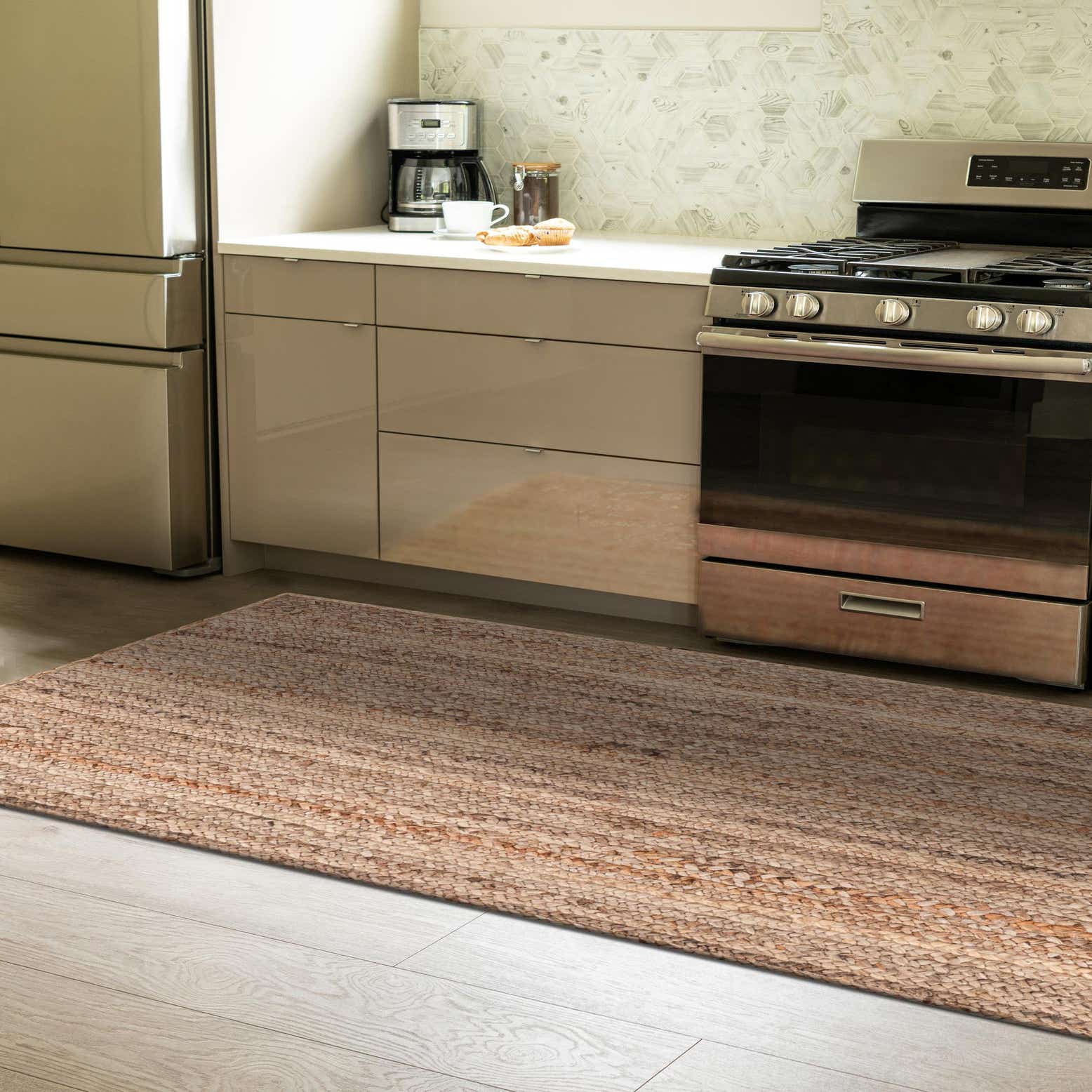 Natural 2' 6 x 6' 1 Hand Braided Jute Runner Rug eSaleRugs