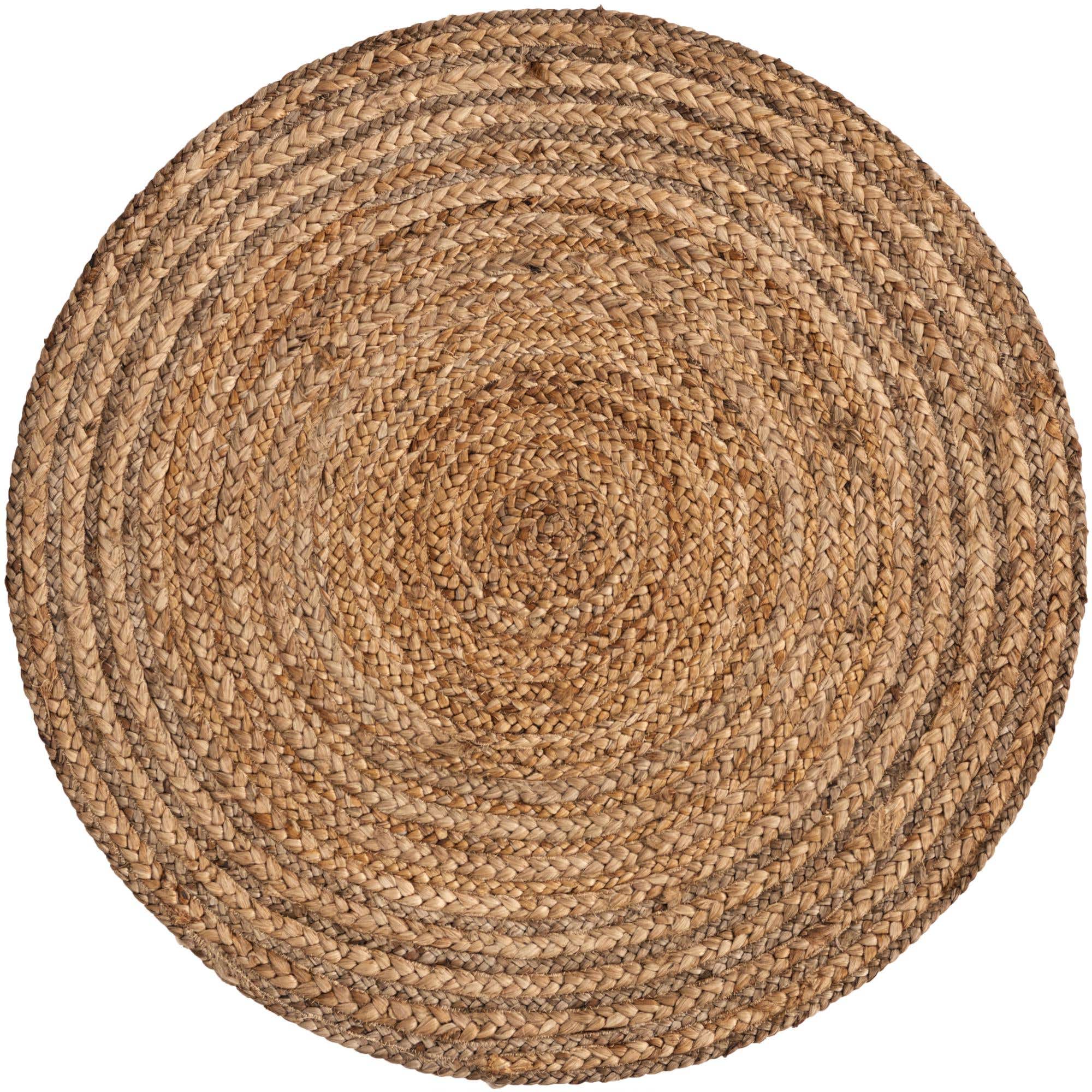 Natural 3' 3 x 3' 3 Hand Braided Jute Round Rug eSaleRugs