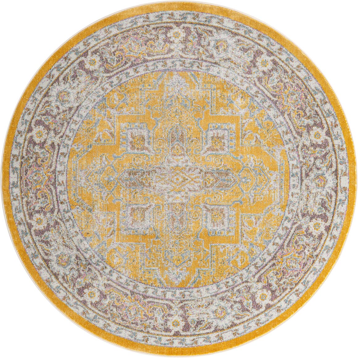 Yellow 5' 5 x 5' 5 Santiago Round Rug