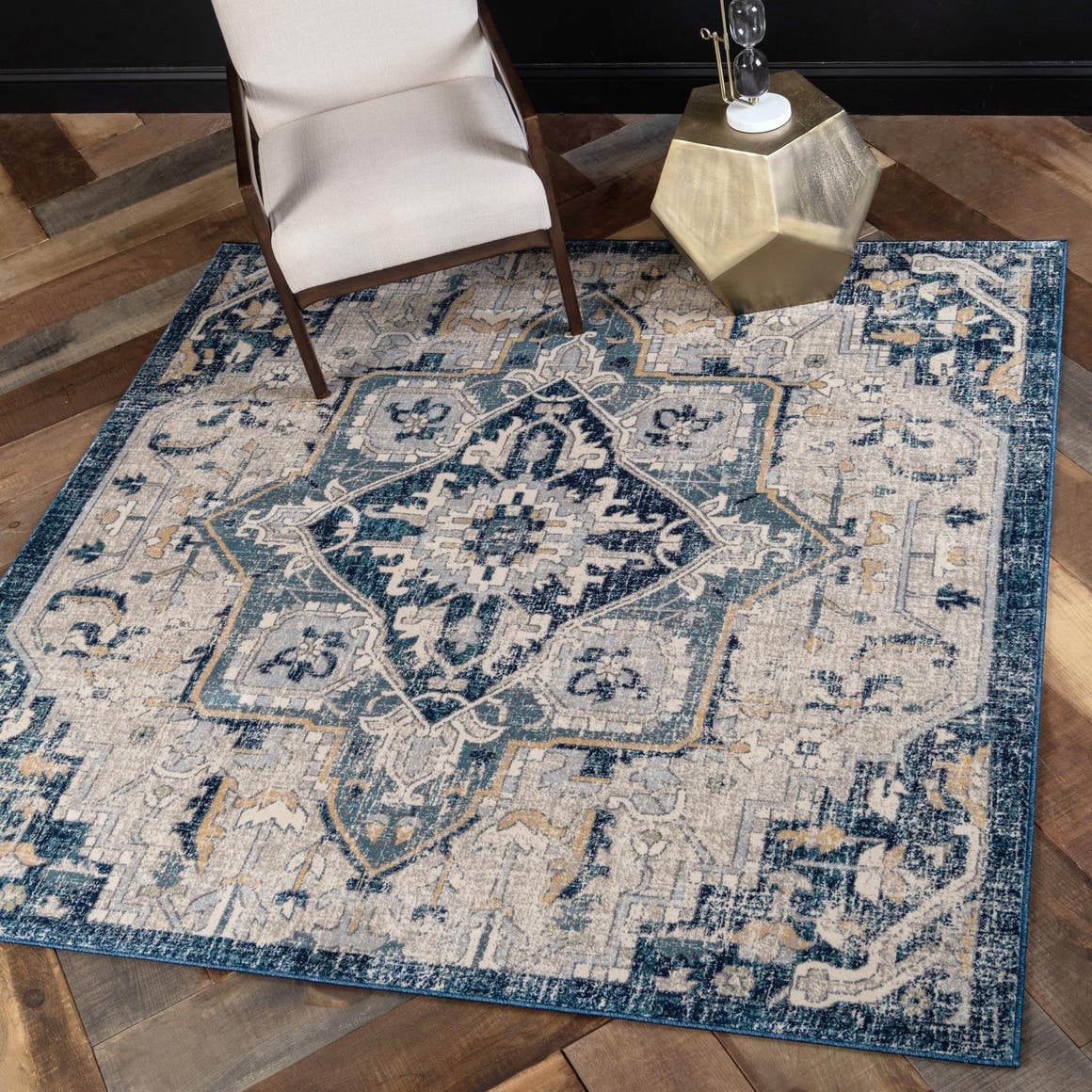 Beige 6' x 6' Stockholm Square Rug eSaleRugs