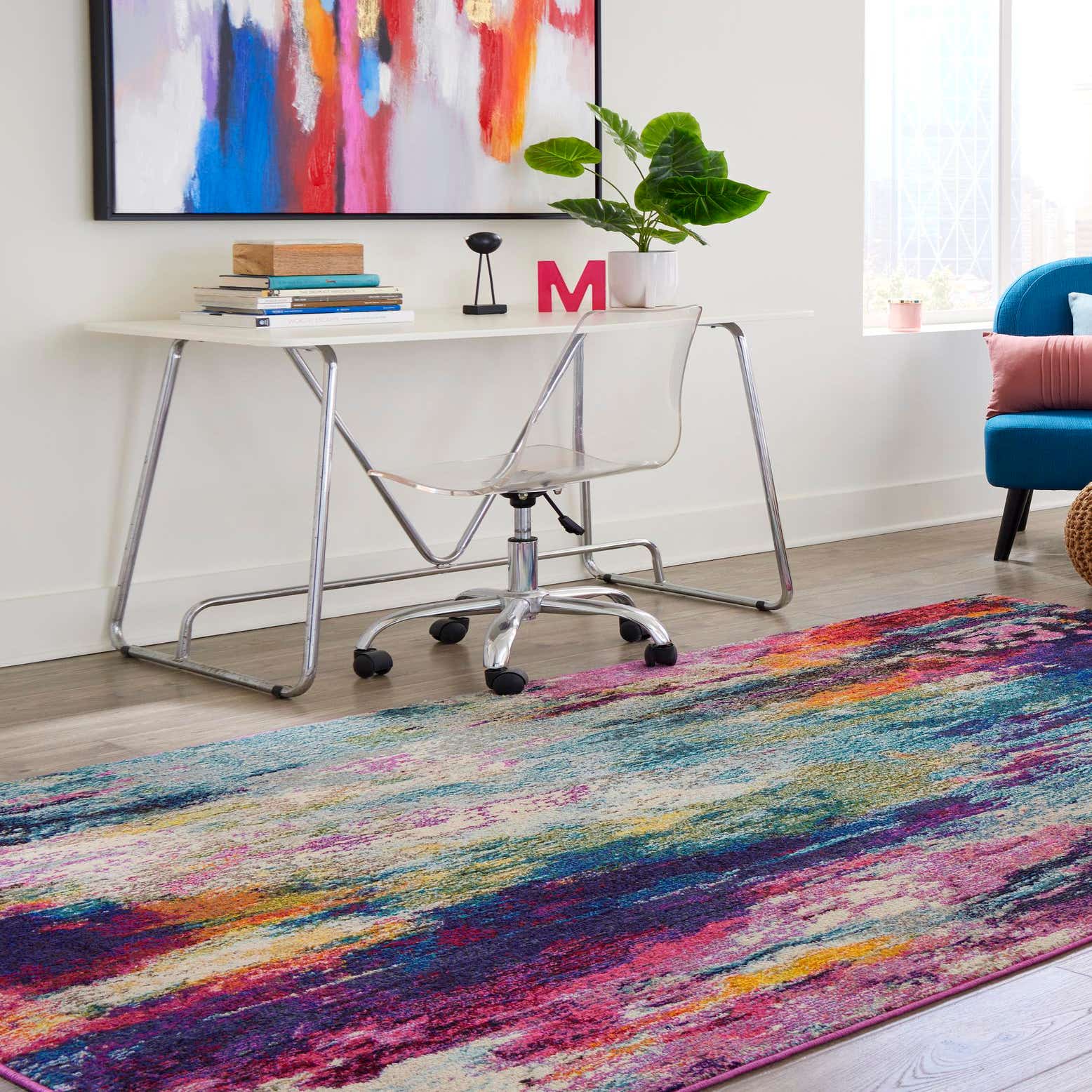 Multicolor 5' x 8' Theia Rug