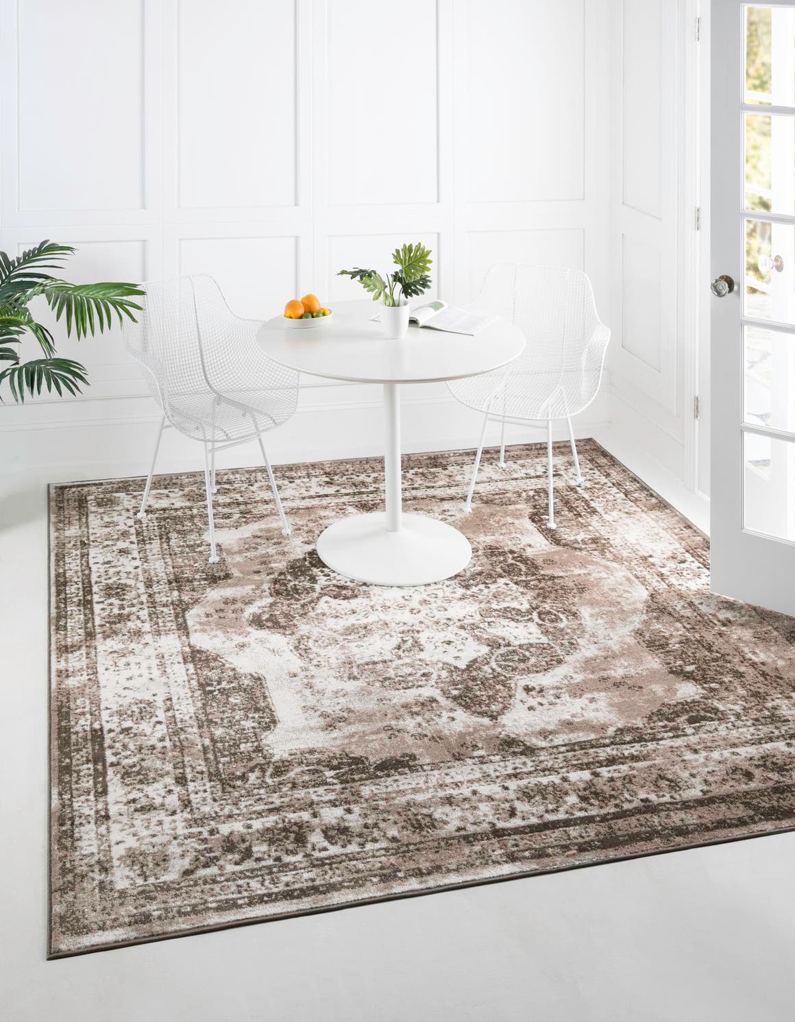 Light Brown 6' x 6' Monte Carlo Square Rug