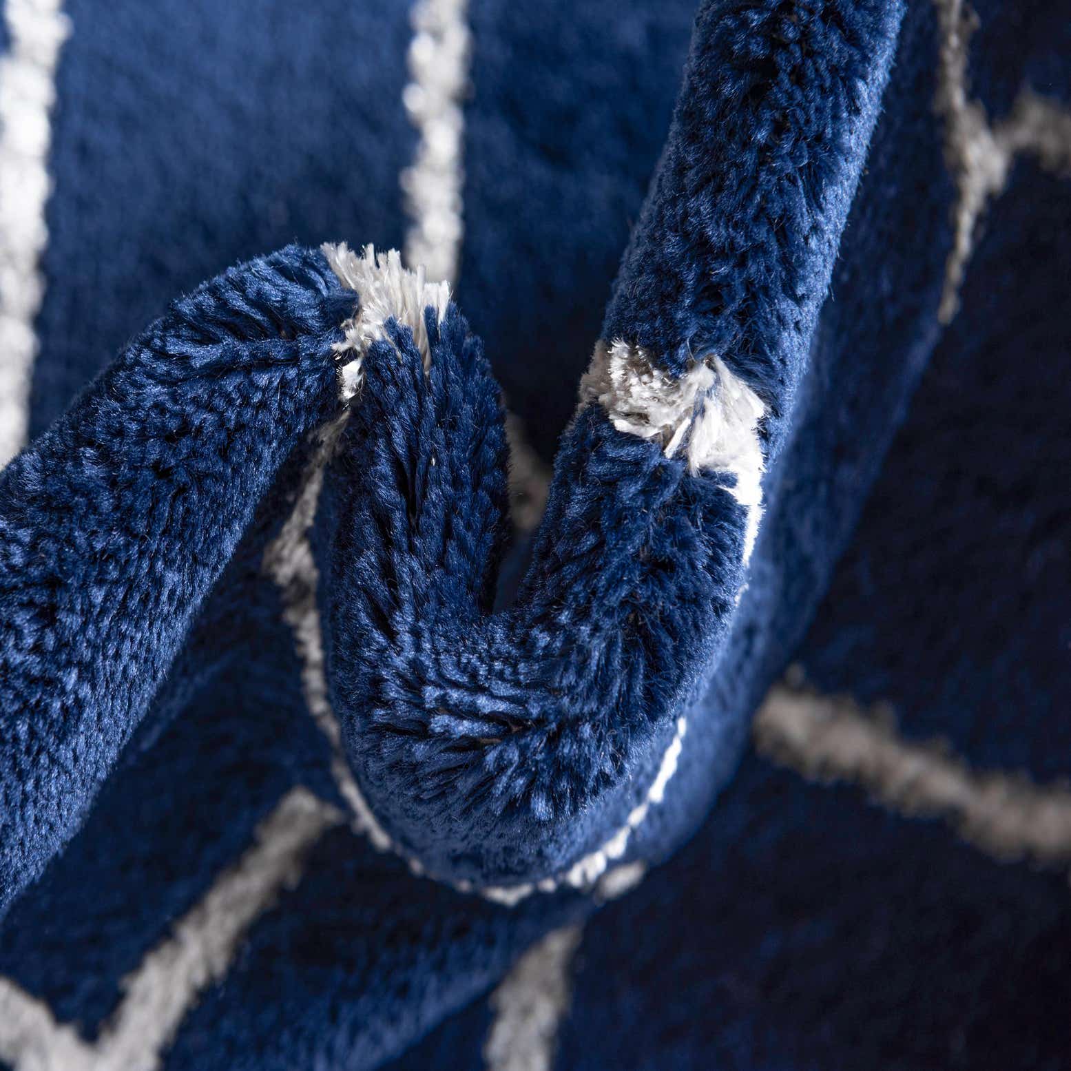 Navy Blue Silver 6' x 9' Marilyn Monroe™ Glam Trellis Rug eSaleRugs