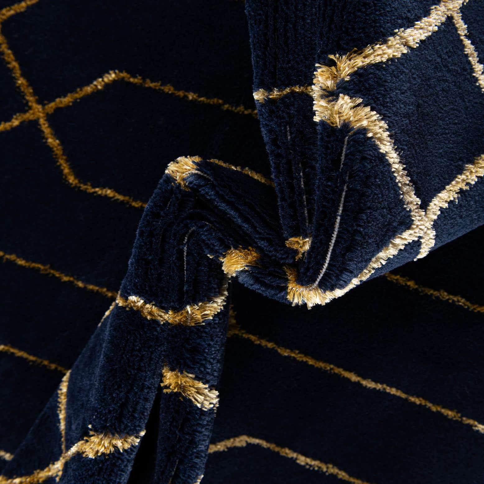 Navy Blue Gold 9' x 12' Marilyn Monroe™ Glam Trellis Rug eSaleRugs