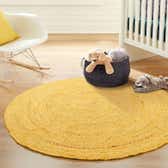 100cm x 100cm Braided Chindi Round Rug thumbnail