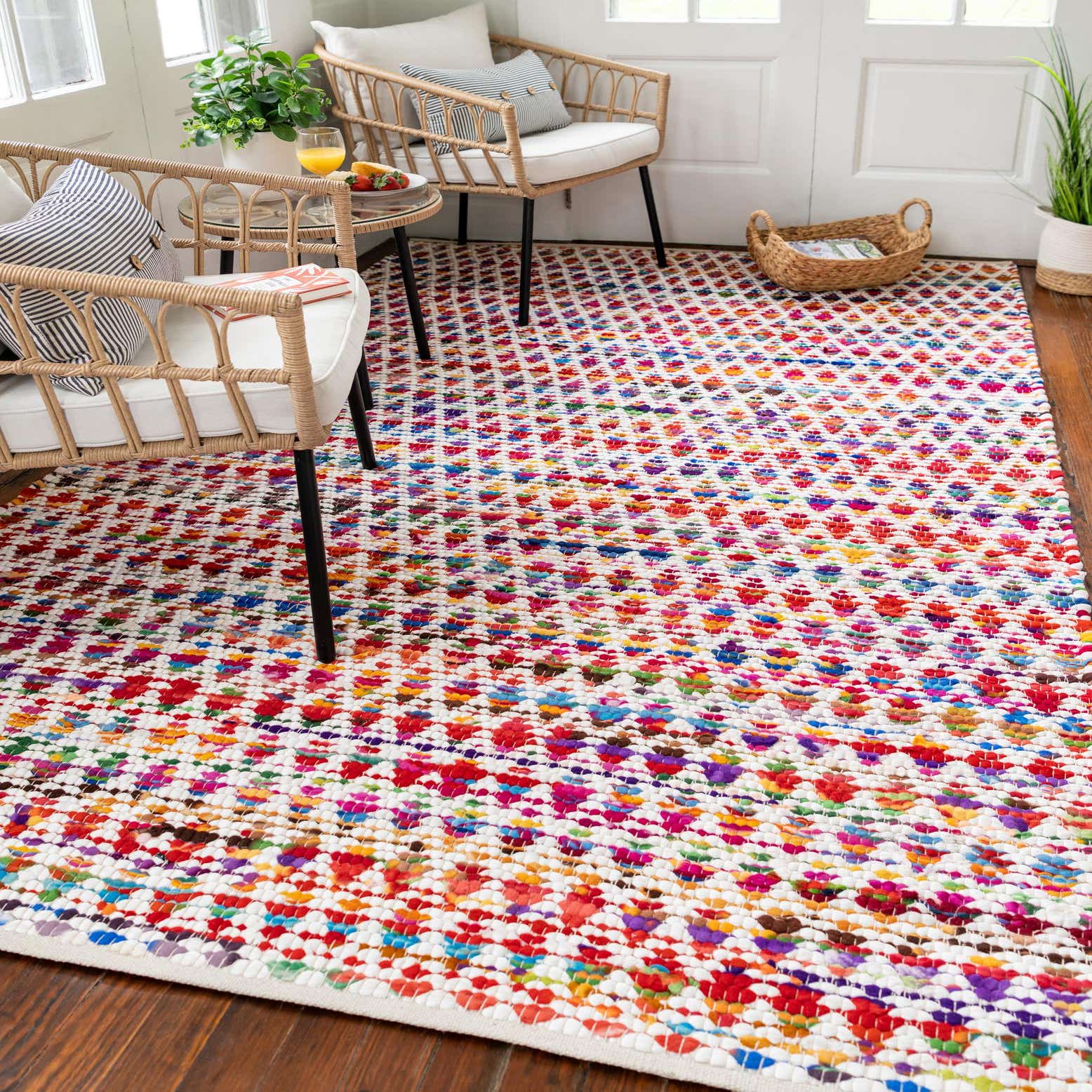 Multicolor 9' x 12' Braided Chindi Rug