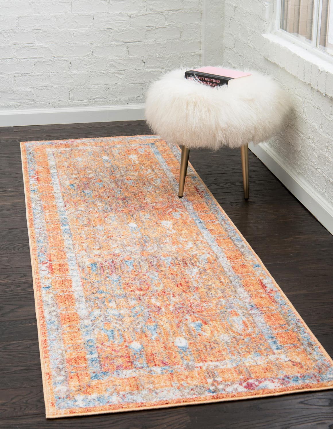 Orange 80cm x 250cm Brooklyn Runner Rug AU Rugs