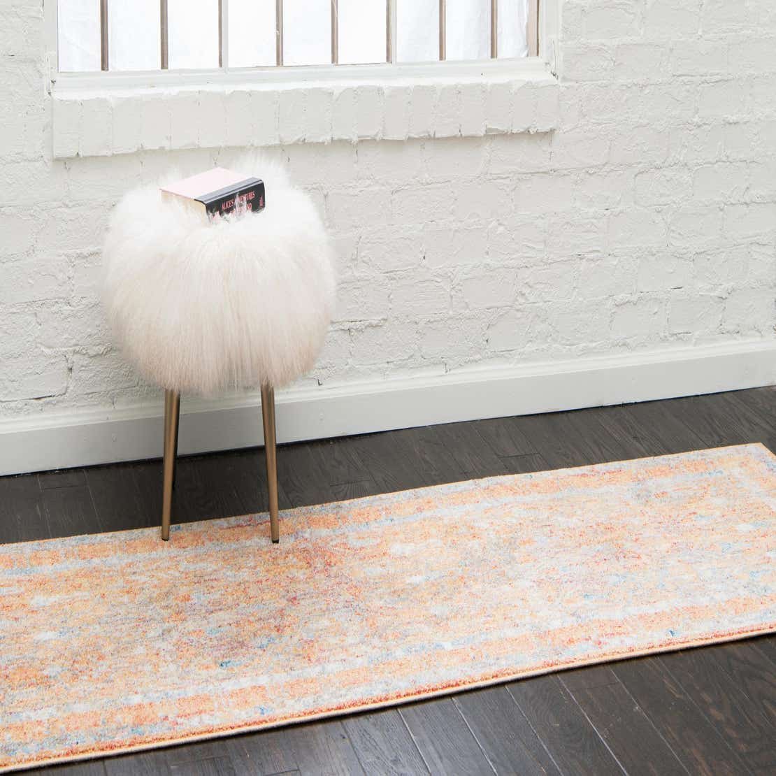 Orange 2' 7 x 8' 2 Williamsburg Runner Rug