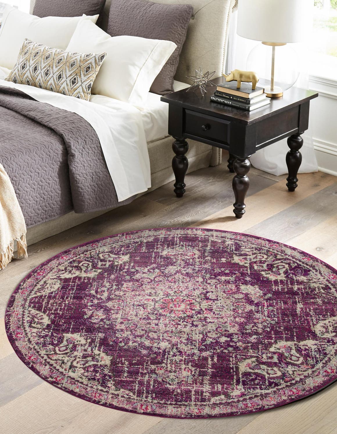Purple 6' x 6' Madeline Round Rug