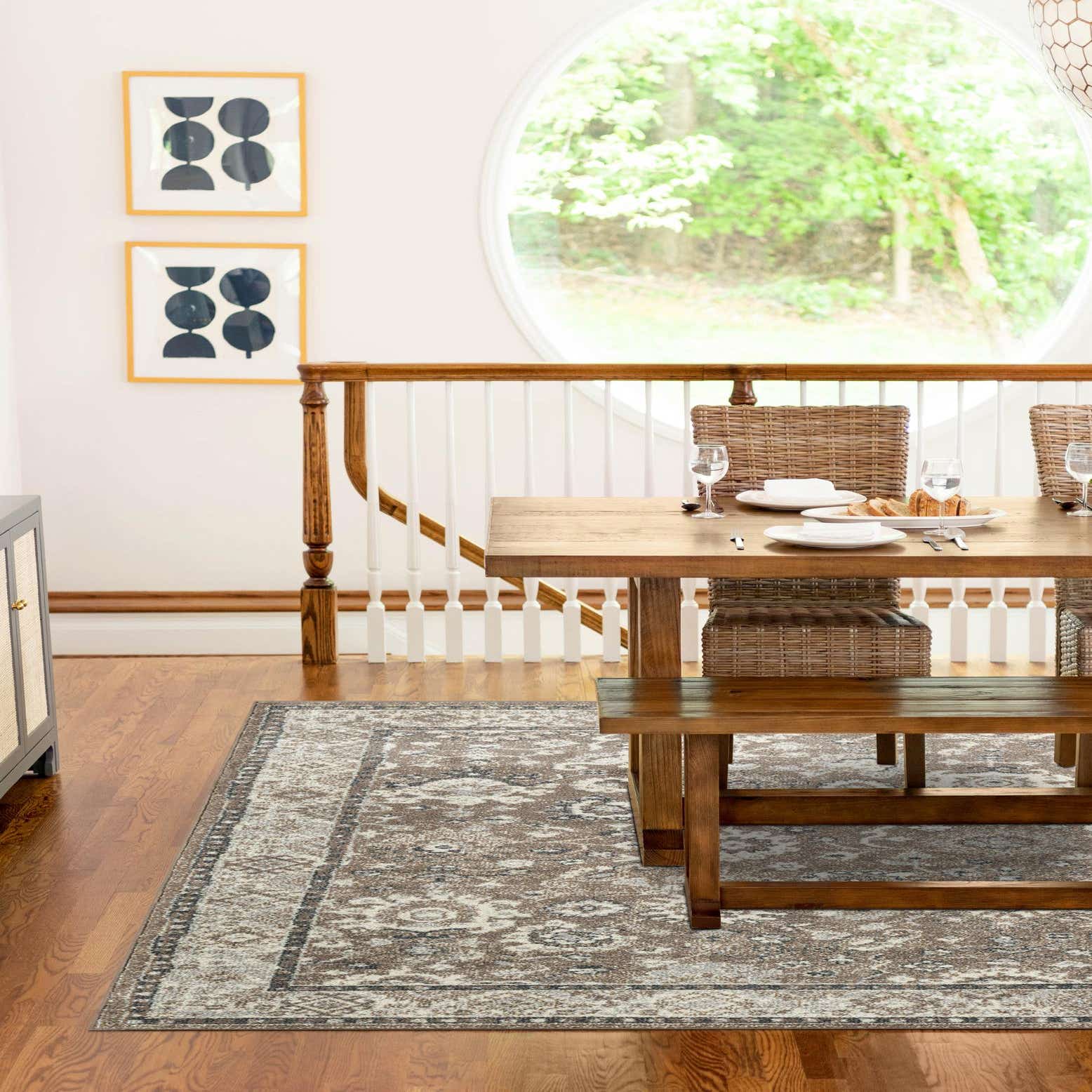 Beige Brown 160cm x 230cm Carrington Rug AU Rugs