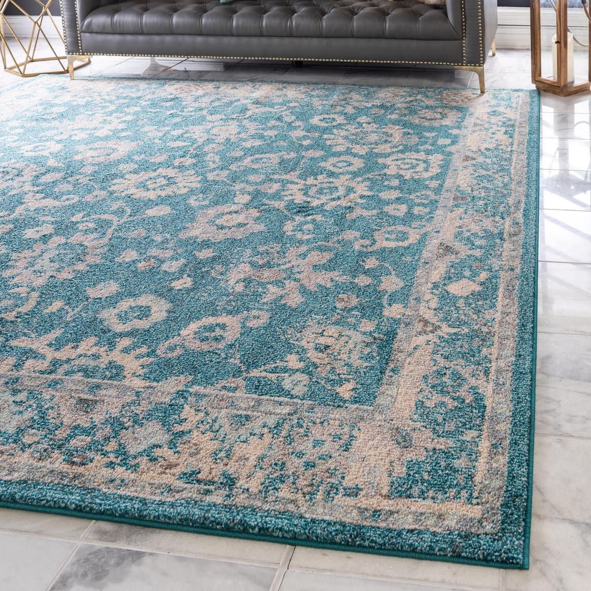 Turquoise 8' x 8' Madeline Square Rug