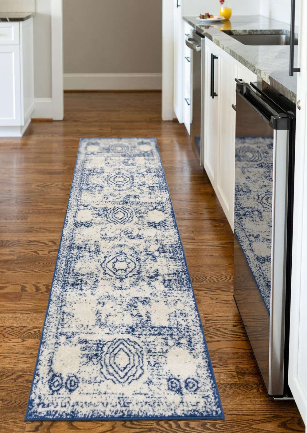 Navy Blue 60cm x 200cm Bexley Runner Rug AU Rugs