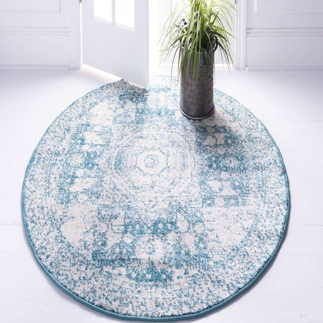 Turquoise 245cm x 245cm Bexley Round Rug iRugs CH