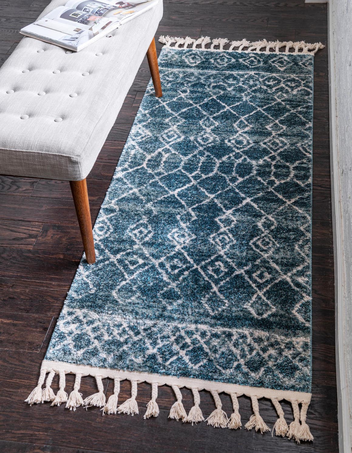 Dark Blue Rug Runner Carpet Vidalondon