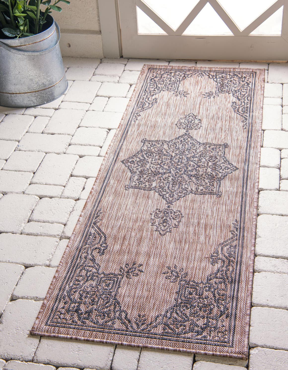 Beige 60cm x 183cm Outdoor Traditional Runner Rug AU Rugs