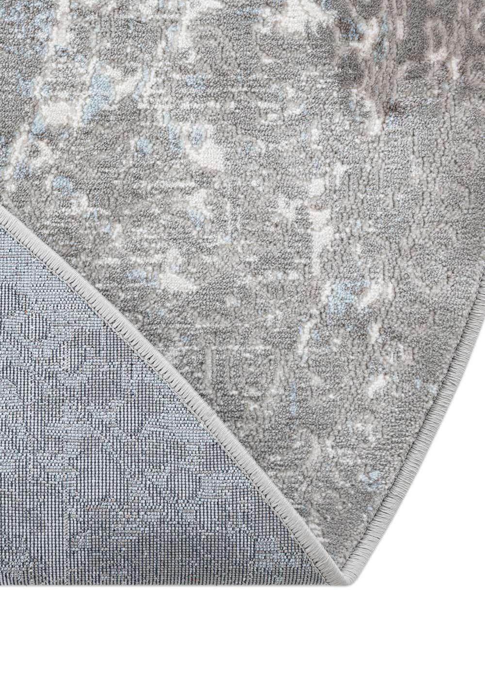 Light Blue 8' x 8' Modern Classical Round Rug