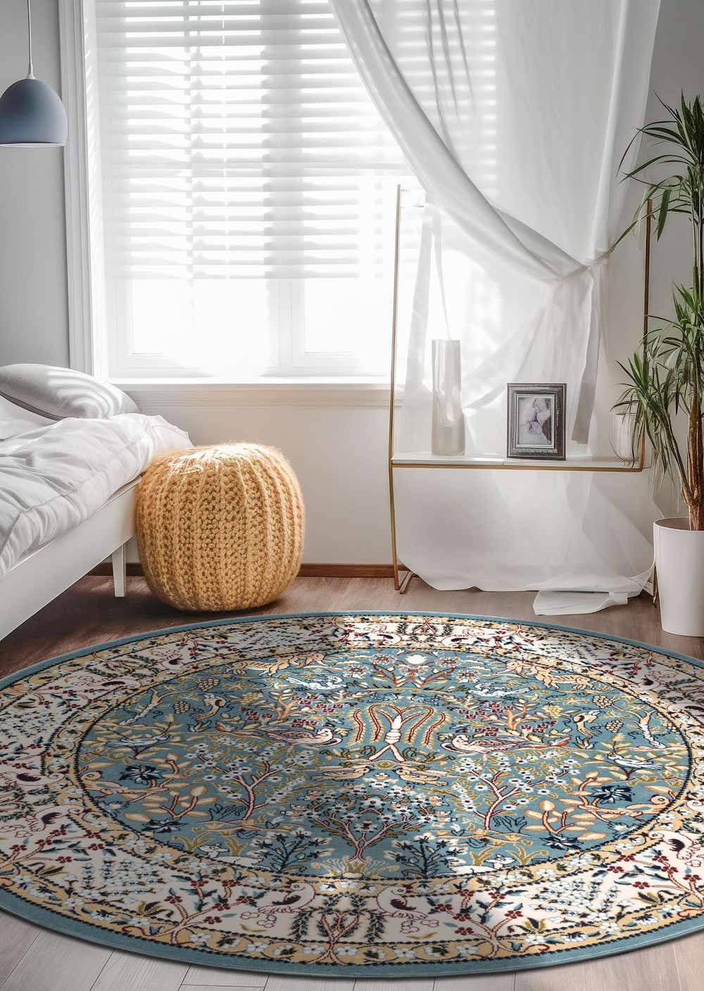 Blue 10' x 10' Rabia Round Rug