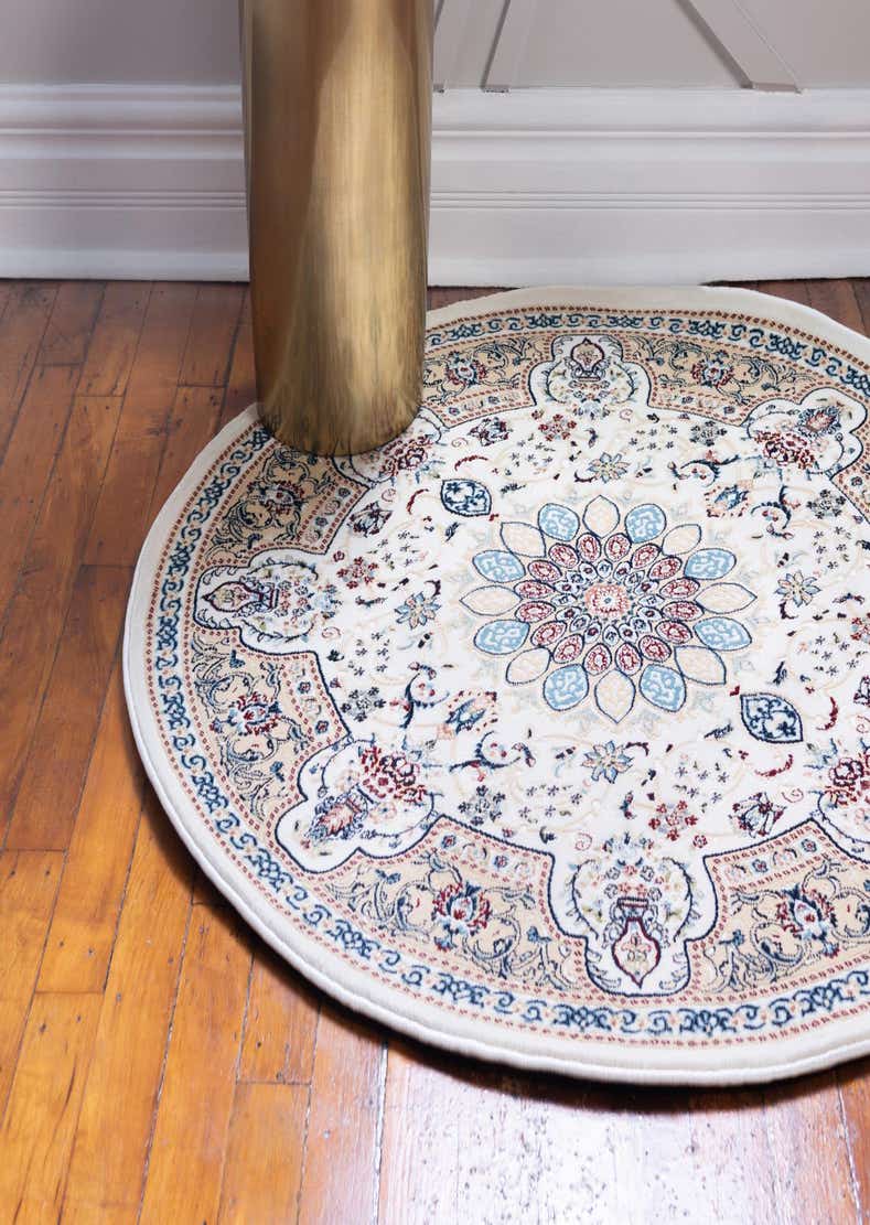 Ivory 5' x 5' Rabia Round Rug