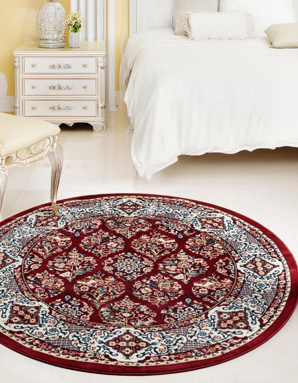 Burgundy 10' x 10' Rabia Round Rug