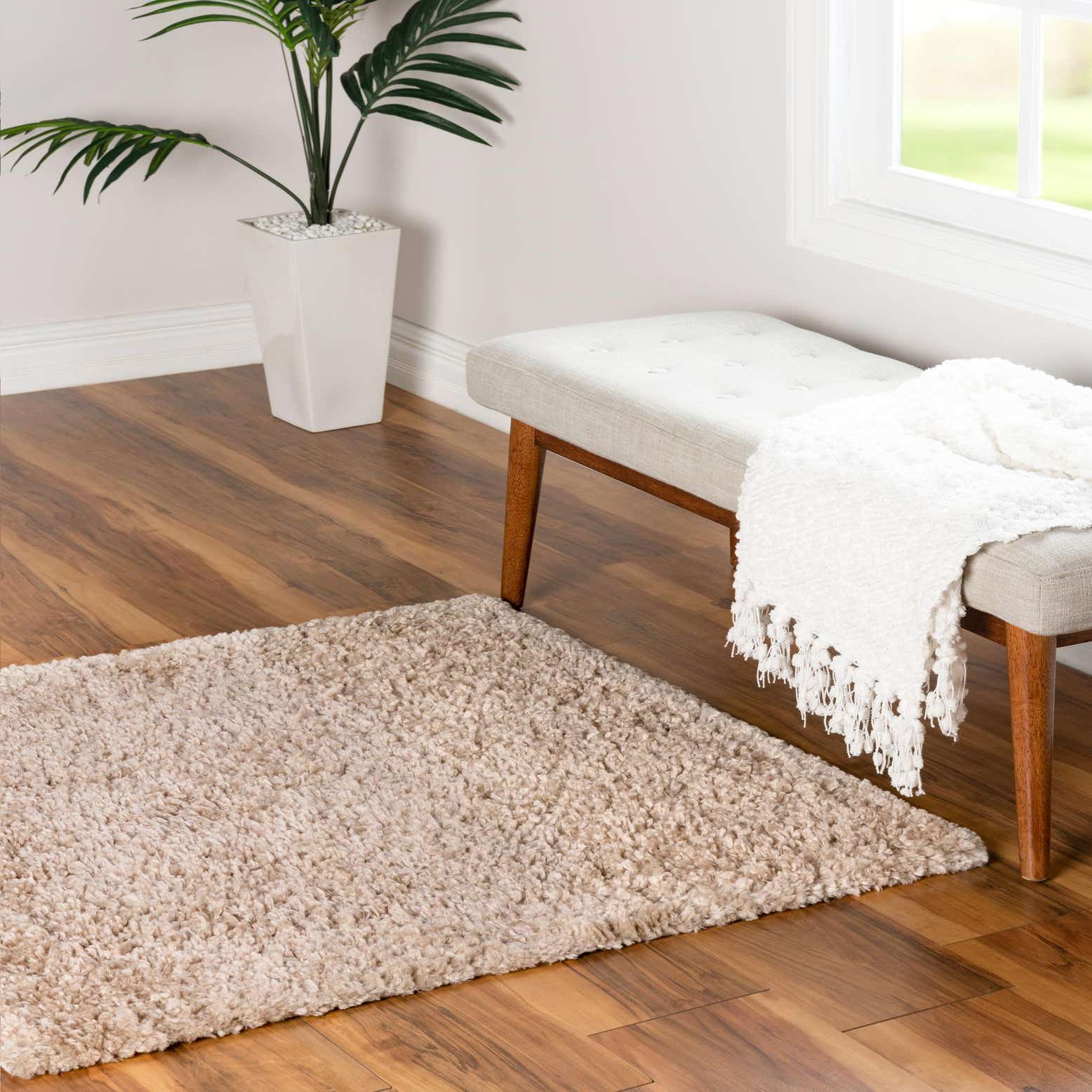 Linen 10' x 10' Zermatt Shag Square Rug