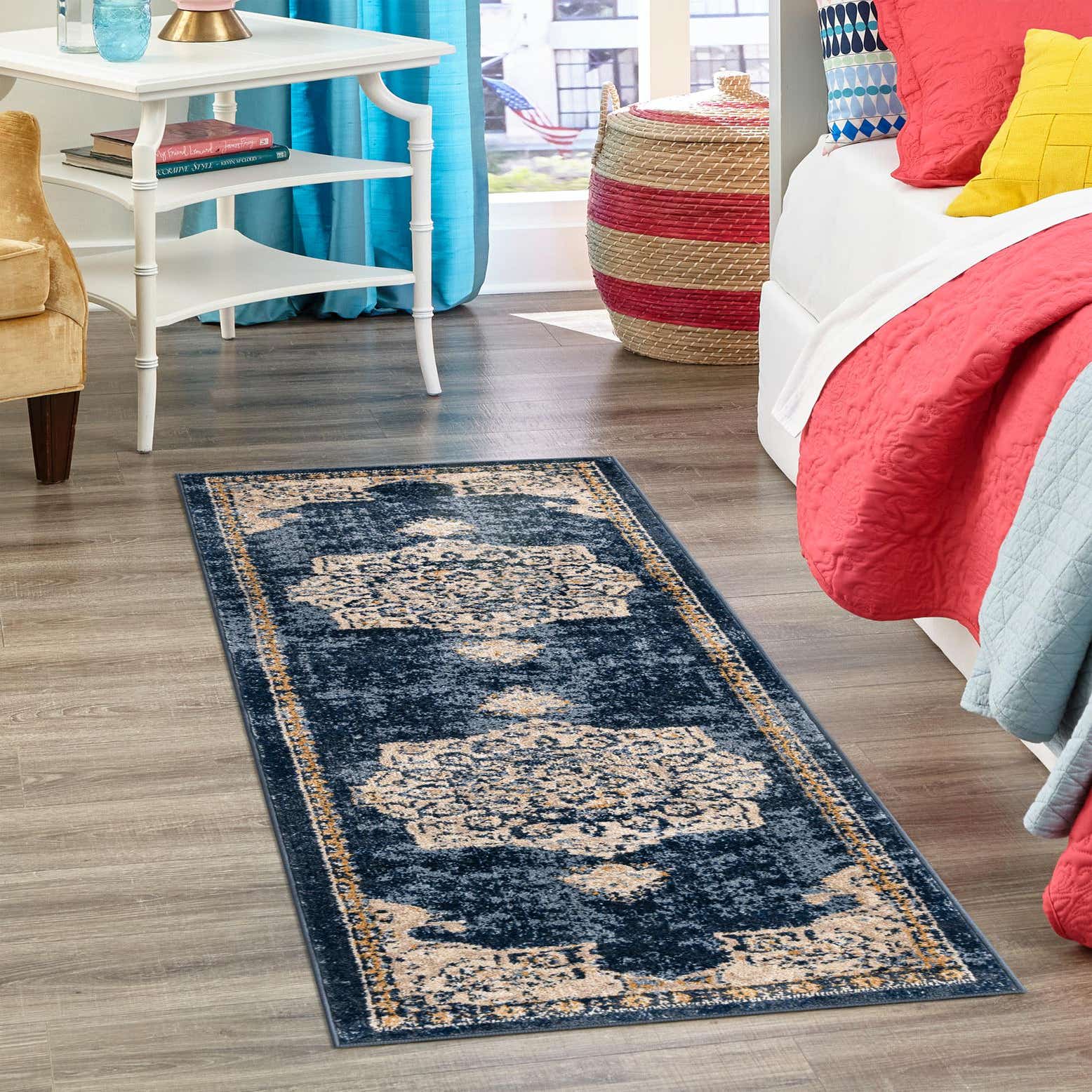 Navy Blue 2' x 6' Arcadia Runner Rug eSaleRugs